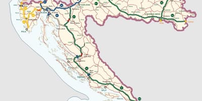 克罗地亚的高速公路的地图