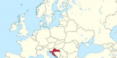 克罗地亚在欧洲的地图